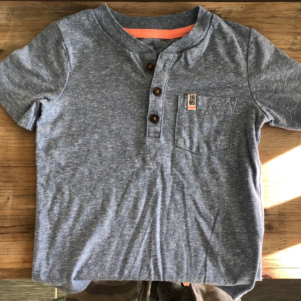 Light Blue Short Sleeve Henley